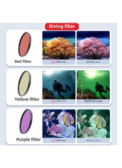 General For GoPro Hero5/6/7 Motion Camera Filter Waterproof Shell Filter Accessories-stackable Version-Color:Waterproof Shell Filter Holder + 24x Macro/submersible Purple Filter Jsr-1371-08  - Image 5