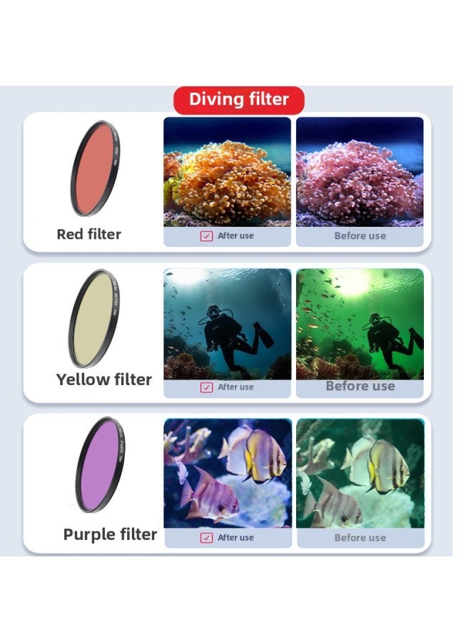 general For GoPro Hero5/6/7 Motion Camera Filter Waterproof Shell Filter Accessories-stackable Version-Color:Waterproof Shell Filter Holder + 24x Macro/submersible Purple Filter Jsr-1371-08 - Image 5