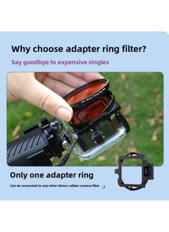 General For GoPro Hero5/6/7 Motion Camera Filter Waterproof Shell Filter Accessories-stackable Version-Color:Waterproof Shell Filter Holder + 24x Macro/submersible Purple Filter Jsr-1371-08  - Image 4