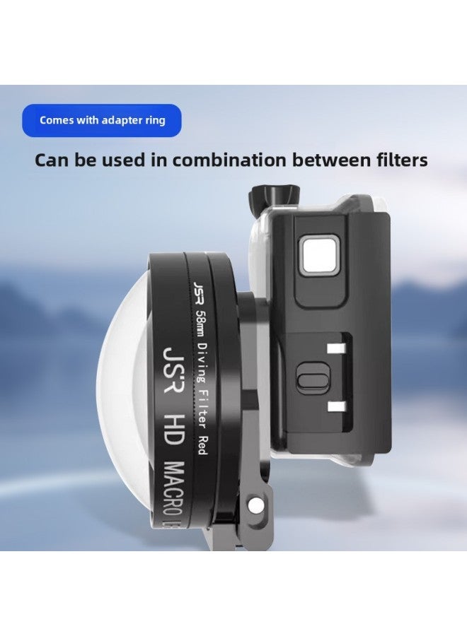 general For GoPro Hero5/6/7 Motion Camera Filter Waterproof Shell Filter Accessories-stackable Version-Color:Waterproof Shell Filter Holder + 24x Macro/submersible Purple Filter Jsr-1371-08 - Image 3