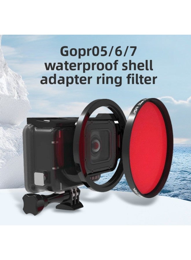 general For GoPro Hero5/6/7 Motion Camera Filter Waterproof Shell Filter Accessories-stackable Version-Color:Waterproof Shell Filter Holder + 24x Macro/submersible Purple Filter Jsr-1371-08 - Image 2