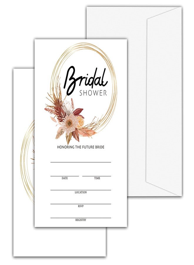 Levitatinyear Pampas Grass Bridal Shower Invitations with Envelopes, 25 Pcs Boho Tropical Desert Blank Fill-in Invites for Wedding Reception, Engagement Party, Bachelorette Party(15) - Image 1