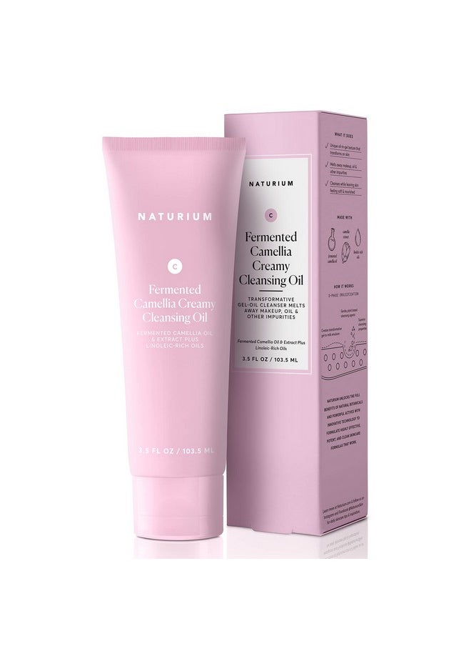 NATURIUM - Naturium Camellia Creamy Cleansing Oil, Fermented Camellia Oil & Extract Plus Linoleic-Rich Oils, 3.5 oz - Image 1
