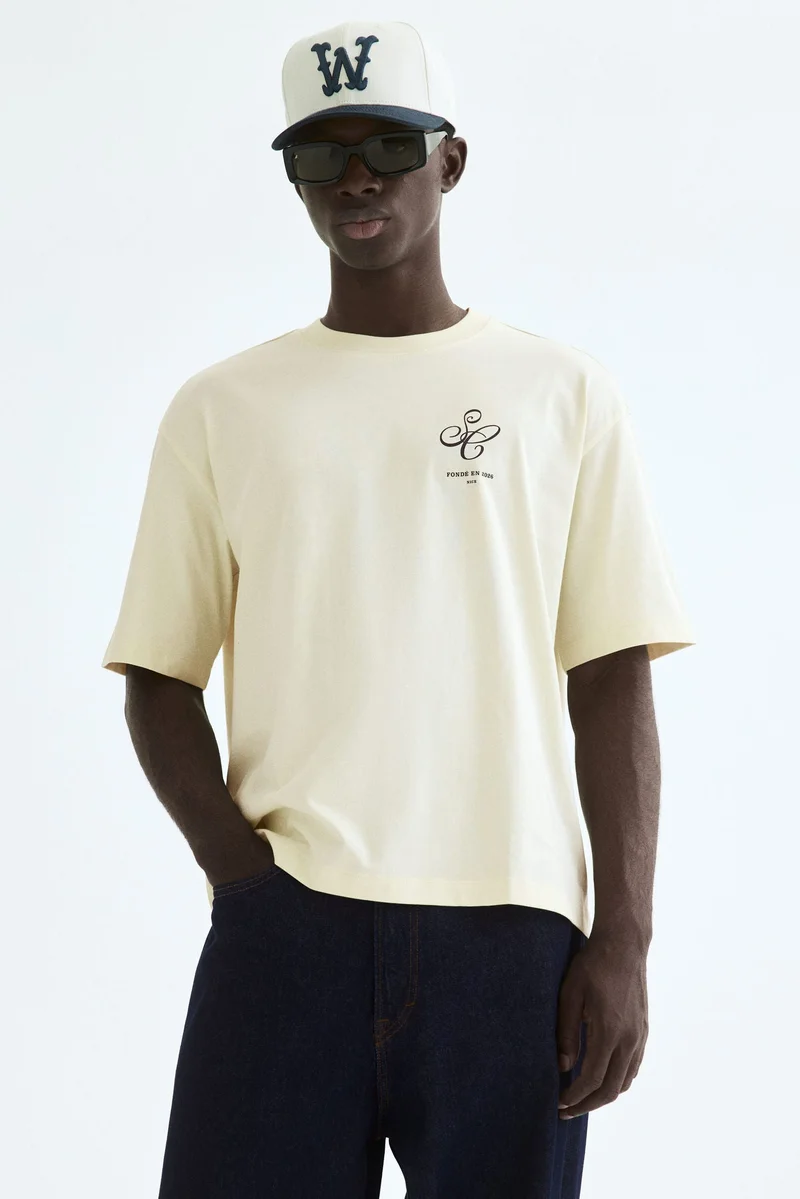 H&M  Relaxed Fit Printed T-shirt for Men | Best Price UAE