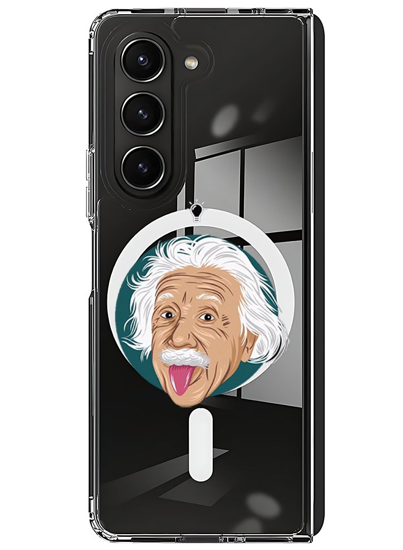 Theodor Magnetic Case for Samsung Galaxy Z Fold 6 Compatible with MagSafe Wireless Charging, Shockproof Phone Bumper Cover Einstein idea - Image 1