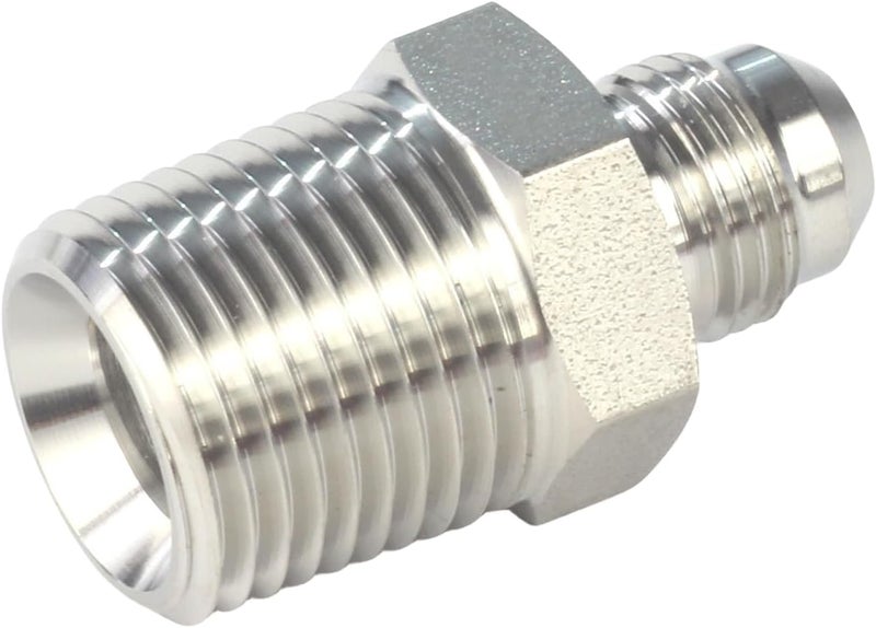HFS (R) 1/2" NPT Male to 3/8" JIC Male Adapter Flared Tube Fitting Pipe Connector Stainless Steel 304 - Image 4