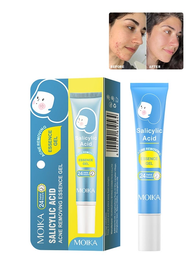 MOIKA Salicylic Acid Acne Removing Essence Gel, Acne Treatment Gel, Acne Spot Treatment for Face & Acne Dots, Natural Cystic Acne Treatment, For All Skin Types, Premium Acne Remover - 20G - Image 1
