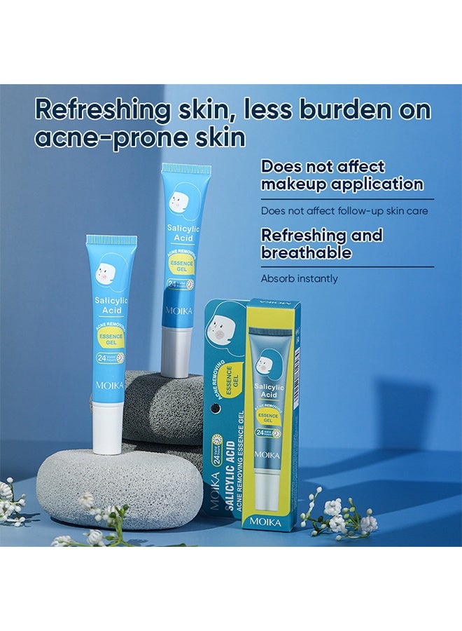MOIKA Salicylic Acid Acne Removing Essence Gel, Acne Treatment Gel, Acne Spot Treatment for Face & Acne Dots, Natural Cystic Acne Treatment, For All Skin Types, Premium Acne Remover - 20G - Image 2
