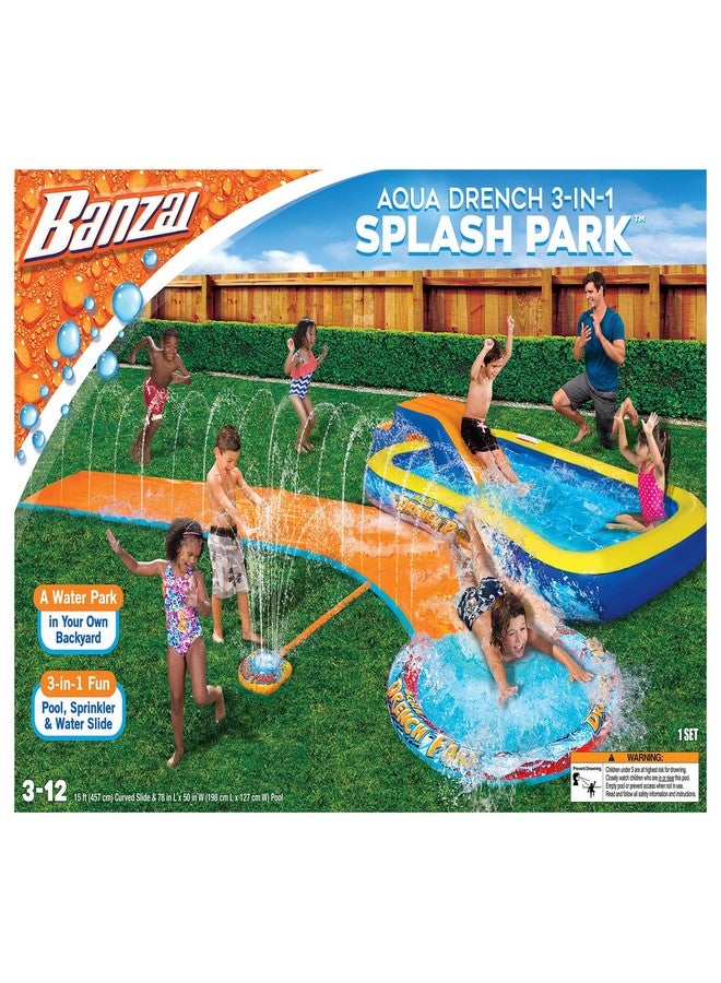 BANZAI Aqua Drench 3-in-1 Splash Park, Multi - Image 2