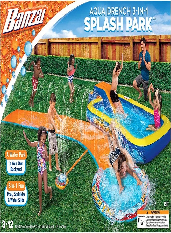 BANZAI Aqua Drench 3-in-1 Splash Park, Multi - Image 1