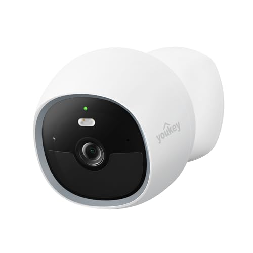 youkey S320 Magnetic Wire-Free Camera 2.5K QHD Security Camera with Dual Band WiFi 6, Built-in 8GB Storage, Color Night Vision, AI Human Pet Detection, IP65, No Monthly Fees - Image 1