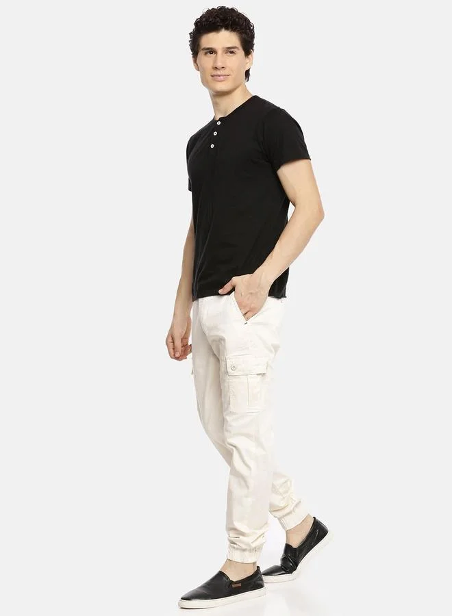 The Indian Garage Co  Men White Mid Rise Slim Fit Cargo Pants for Men | Best Price UAE