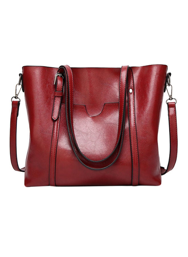 NIBEMINENT Detachable Strap Tote Bag Burgundy 