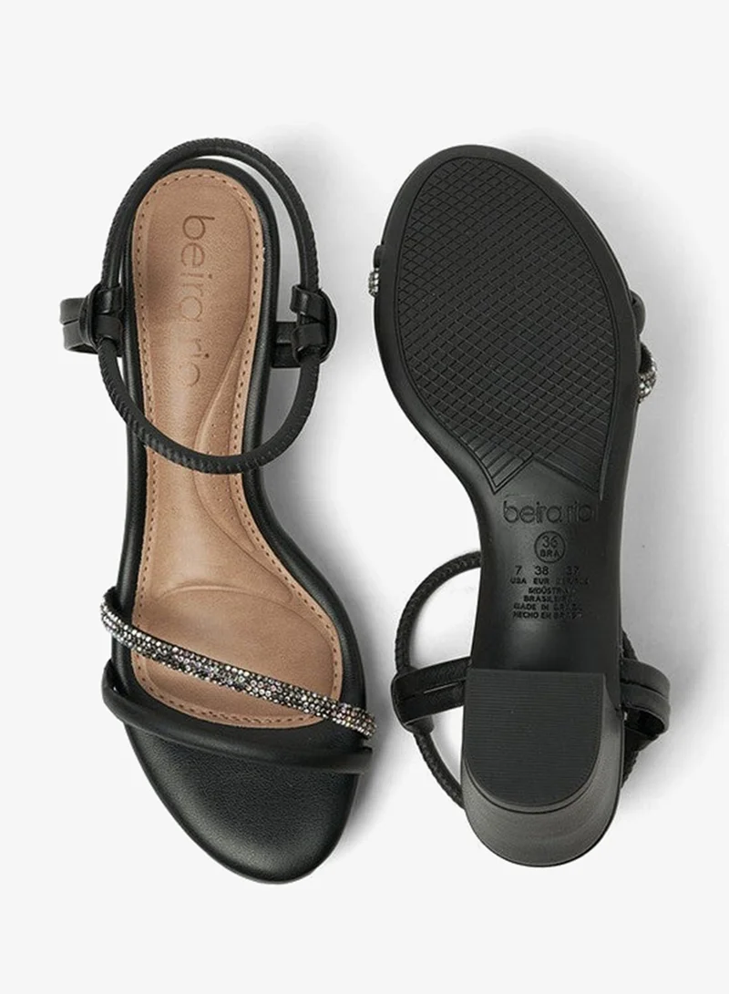 Beira Rio Black Heels Sandal for Women – Stylish Ladies Heel Sandals & Sling Back Heels for Girls for Women | Best Price UAE
