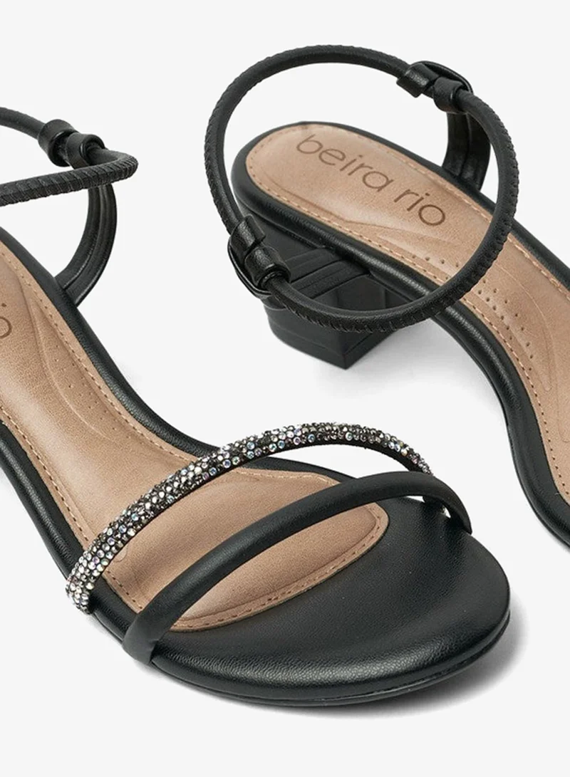 Beira Rio Black Heels Sandal for Women – Stylish Ladies Heel Sandals & Sling Back Heels for Girls for Women | Best Price UAE