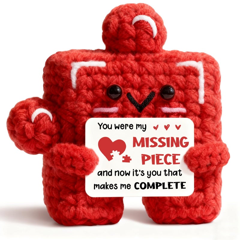 Sayregifty Valentines Day Gifts for Her, Handmade Crochet Puzzle Piece Plush, Cute Romantic I Love You Gift Anniversary Meaningful Valentines Gifts for Her Girlfriend Wife - Image 1