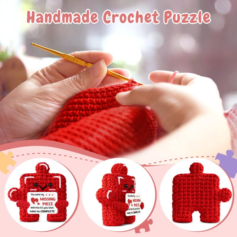 Sayregifty Valentines Day Gifts for Her, Handmade Crochet Puzzle Piece Plush, Cute Romantic I Love You Gift Anniversary Meaningful Valentines Gifts for Her Girlfriend Wife - Image 4