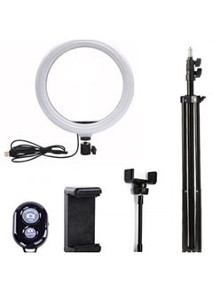 General Dual-position 10-inch Ring Lamp 12-inch 30cm Fill Light Beauty Lamp 26cm Selfie Lamp Photography Lamp Live Broadcast-Color:10 Inch 26cm Ring Lamp + Pan-tilt + Hose Mobile Phone Clip +110cm Tripod +  - Image 5