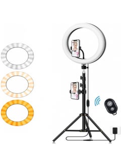 General Dual-position 10-inch Ring Lamp 12-inch 30cm Fill Light Beauty Lamp 26cm Selfie Lamp Photography Lamp Live Broadcast-Color:10 Inch 26cm Ring Lamp + Pan-tilt + Hose Mobile Phone Clip +110cm Tripod +  - Image 1