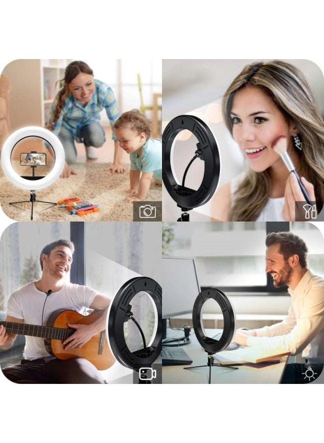 general Dual-position 10-inch Ring Lamp 12-inch 30cm Fill Light Beauty Lamp 26cm Selfie Lamp Photography Lamp Live Broadcast-Color:10 Inch 26cm Ring Lamp + Pan-tilt + Hose Mobile Phone Clip +110cm Tripod +  - Image 4