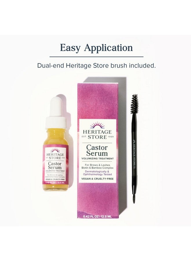 Heritage Store Castor Serum Volumizing Treatment for Fuller, Longer Looking Lashes & Bold Brows, With Organic Castor Oil, Black Castor Oil, Biotin & Our Keratin Supporting Hair Complex, Vegan, 0.42 oz - Image 2