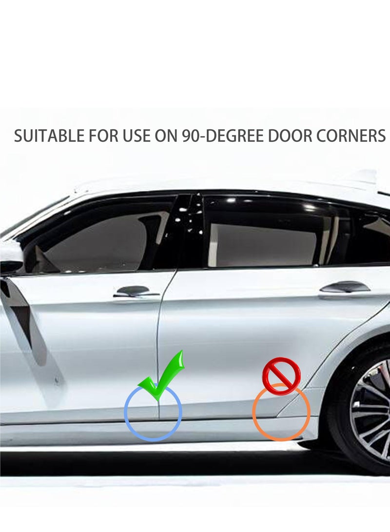 SYOSI Car Door Edge Guards, 8 Pcs Car Door Corner Guards, Black Rubber Edge Protectors, Rubber Car Door Protector, Anti-Scratch and Dent Resistant, Universal 90-Degree Door Angle for All Vehicles - Image 3