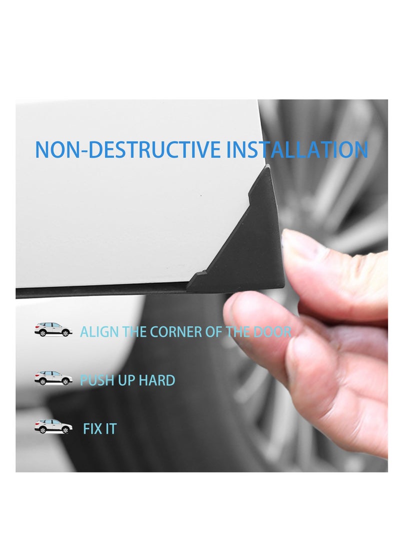 SYOSI Car Door Edge Guards, 8 Pcs Car Door Corner Guards, Black Rubber Edge Protectors, Rubber Car Door Protector, Anti-Scratch and Dent Resistant, Universal 90-Degree Door Angle for All Vehicles - Image 4