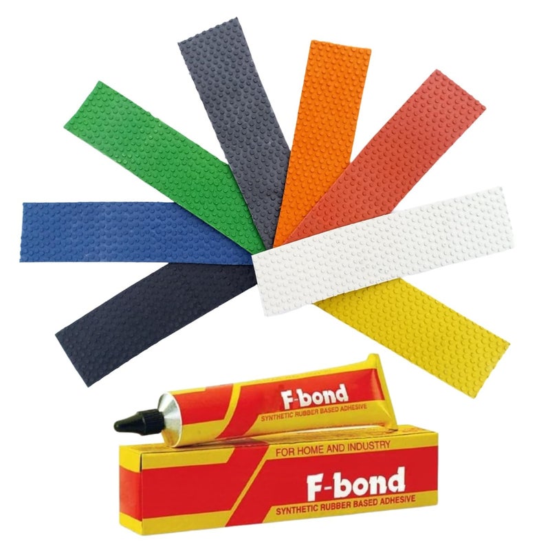 DayStar 7 Multicolor Cricket Bat Toe Guards with Adhesive – Black, Blue, Green, Orange, Red, White, Yellow – Durable Protection for Bat Toe (Universal Size Pack of 8) - Image 1
