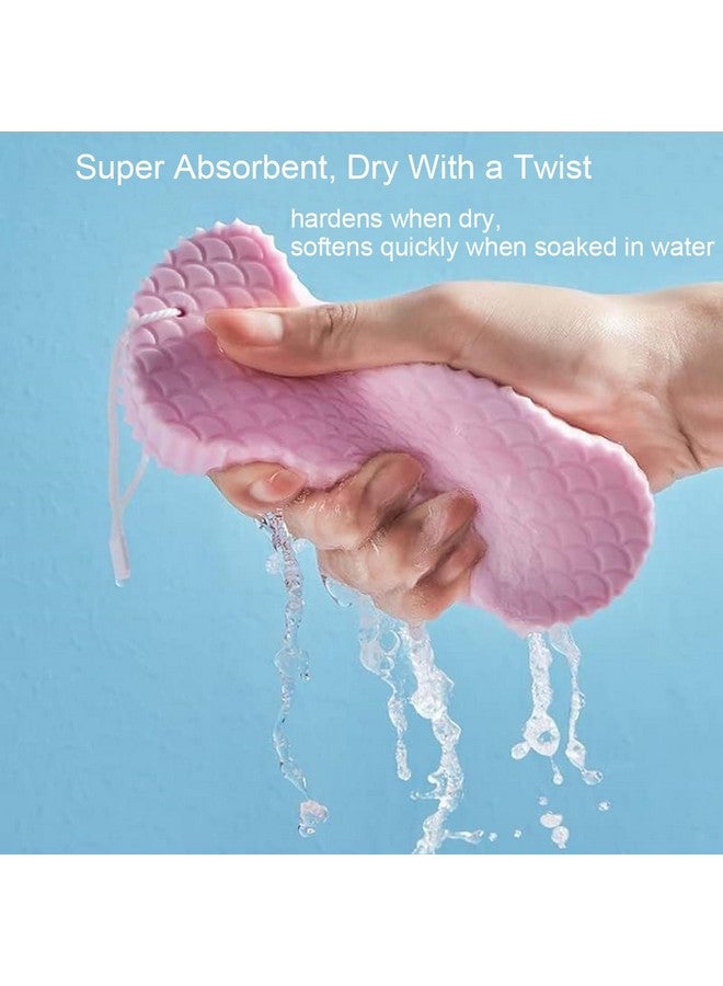 WFWJ 3Pcs Magic Exfoliating Bath Sponge,3D Super Soft Exfoliating Bath Sponge,Exfoliating Sponge Remover Dead Skin For Adults Children And Pregnant Women,Reusable(Blue+Pink+Gray) - Image 4