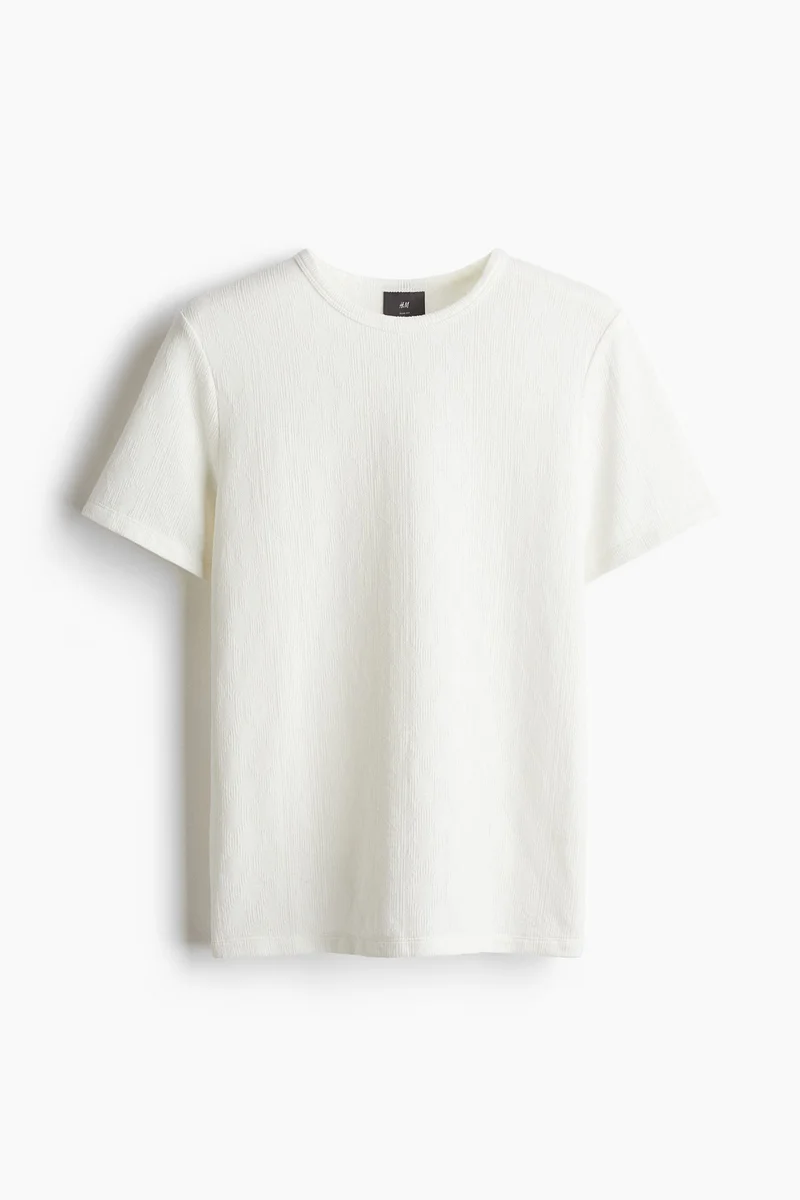 H&M Slim Fit Textured T-Shirt