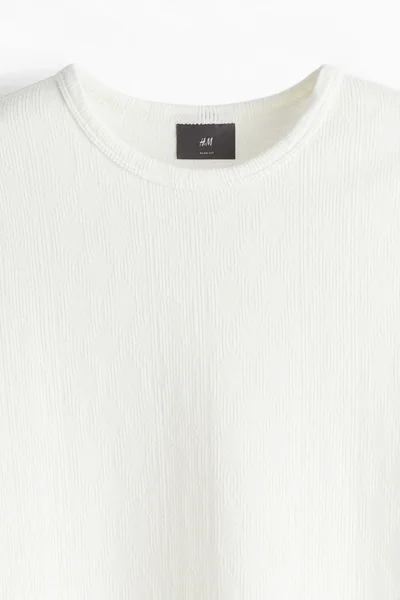 H&M Slim Fit Textured T-Shirt