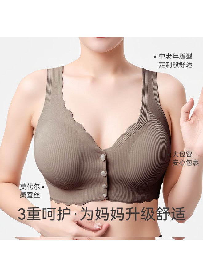 Tucano Silk Front-closure Wireless Bra For Middle-aged Women - Seamless Vest-style Bust Support With Side Coverage, Summer Lightweight Comfortable Underwear - Image 3