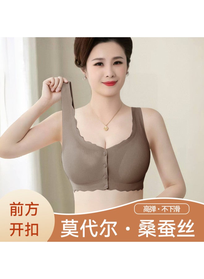 Tucano Silk Front-closure Wireless Bra For Middle-aged Women - Seamless Vest-style Bust Support With Side Coverage, Summer Lightweight Comfortable Underwear - Image 2