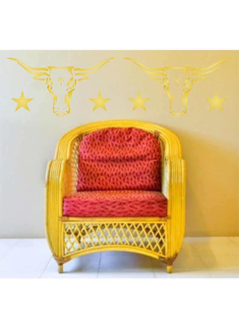 Usnyabni - Longhorn Stencil - (Size 15”w x 8”h) - Reusable Cow Bull Skull Texas Farm Animal Stencils for Painting - Use on Paper Projects Scrapbook Journal Walls Floors Fabric Furniture Glass Wood etc. - Image 1