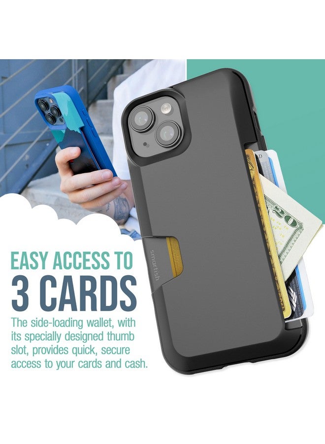 Smartish Smartish iPhone 15 Wallet Case - Wallet Slayer Vol. 1 [Slim + Protective] Credit Card Holder - Drop Tested Hidden Card Slot Cover Compatible with Apple iPhone 15 - Black Tie Affair  - Image 2