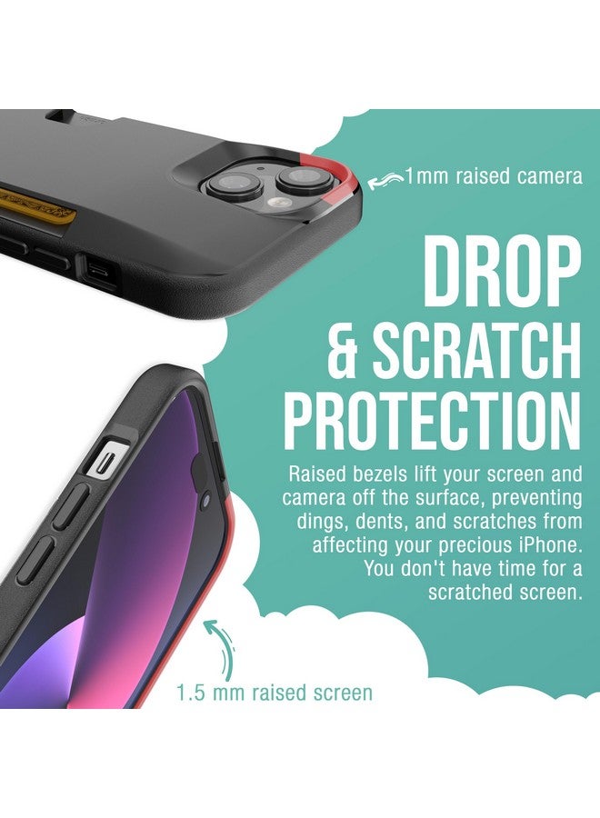 Smartish Smartish iPhone 15 Wallet Case - Wallet Slayer Vol. 1 [Slim + Protective] Credit Card Holder - Drop Tested Hidden Card Slot Cover Compatible with Apple iPhone 15 - Black Tie Affair  - Image 4
