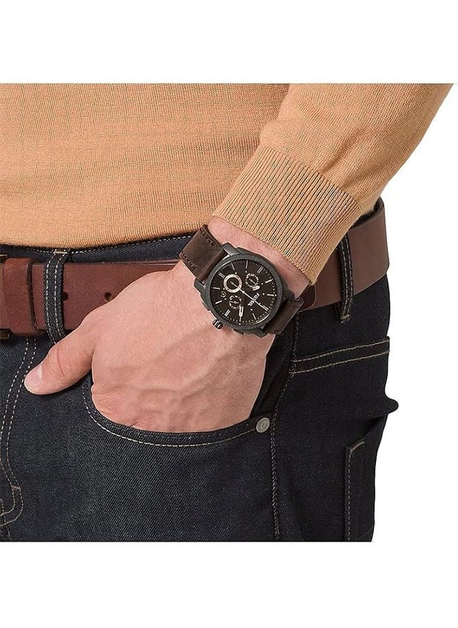 FOSSIL Men's waterproof leather simulated quartz watch -FS4656  - Image 4
