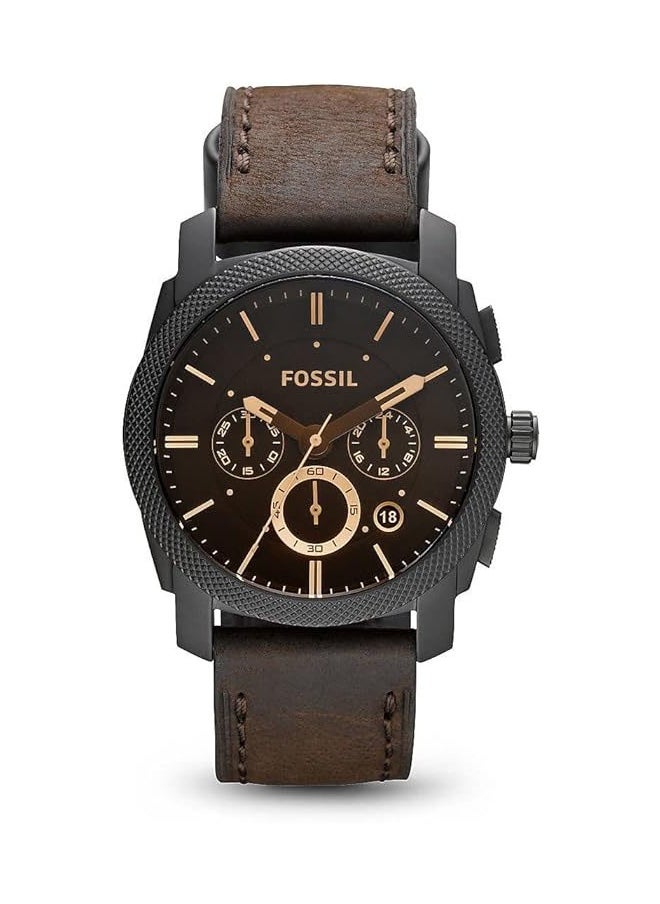 FOSSIL Men's waterproof leather simulated quartz watch -FS4656  - Image 1