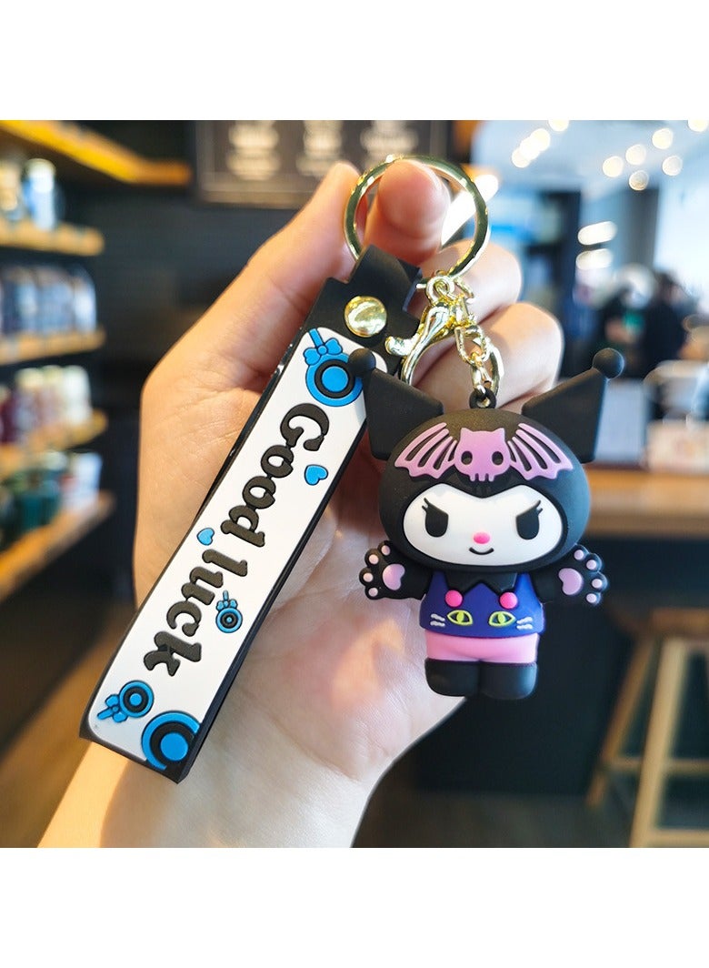 1-Piece Sanrio Kuromi Keychain Cartoon Key Ring Pendant