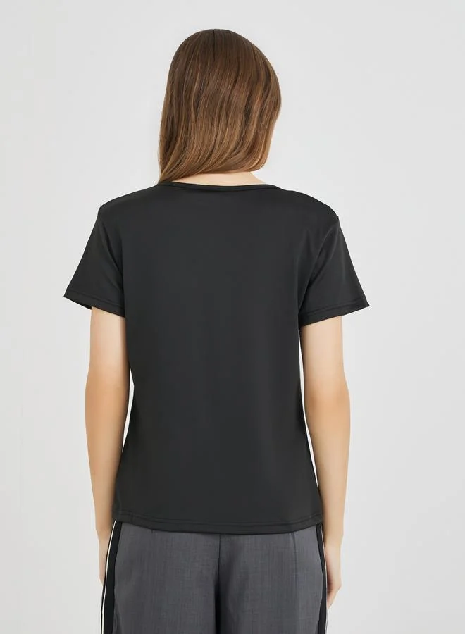 Take Two Take Two Slogan Print Regular Fit T-Shirt
