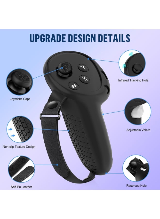 CENXI Silicone Cover Set Compatible with Meta Quest 3S Accessories, VR Protector Face Cover, Controller Grips, Front Shell Headset Cover and Lens Protective Cover for Meta/Oculus Quest 3S Accessories - Image 5