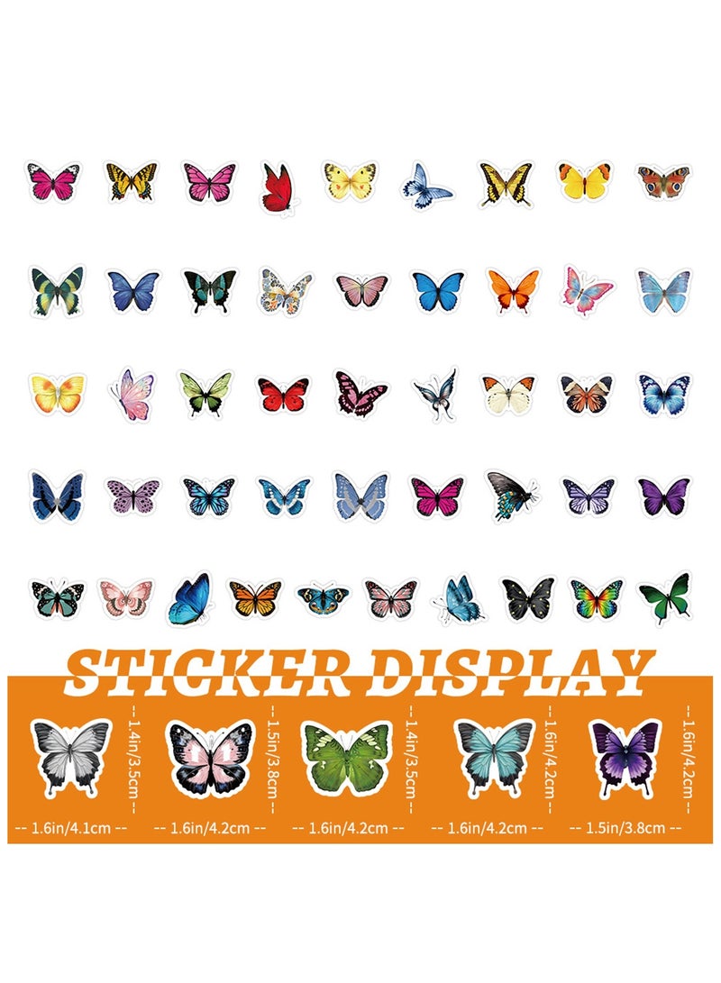 100 PCS Butterfly Stickers Pack, Colorful Lovely Waterproof Stickers for Laptop, Scrapbook, Window, Butterfly Stickers for Water Bottle, Envelope, Gift for Teens, Adults - Image 2