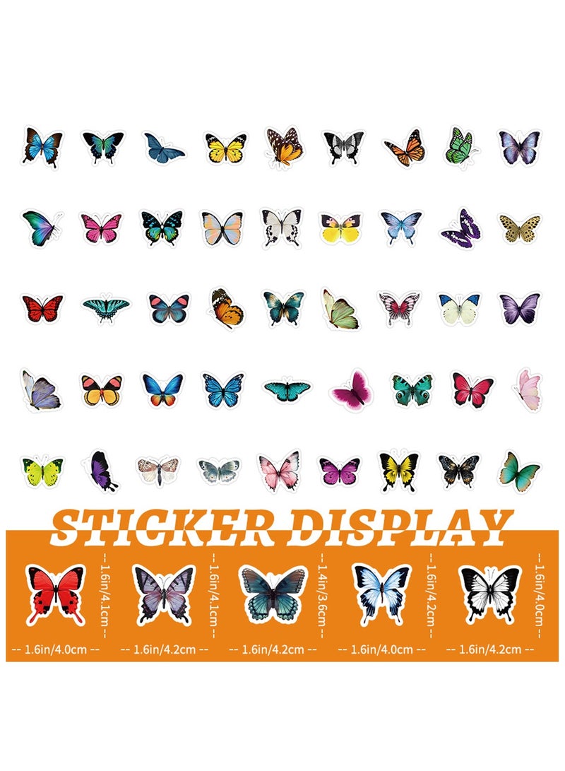 100 PCS Butterfly Stickers Pack, Colorful Lovely Waterproof Stickers for Laptop, Scrapbook, Window, Butterfly Stickers for Water Bottle, Envelope, Gift for Teens, Adults - Image 3