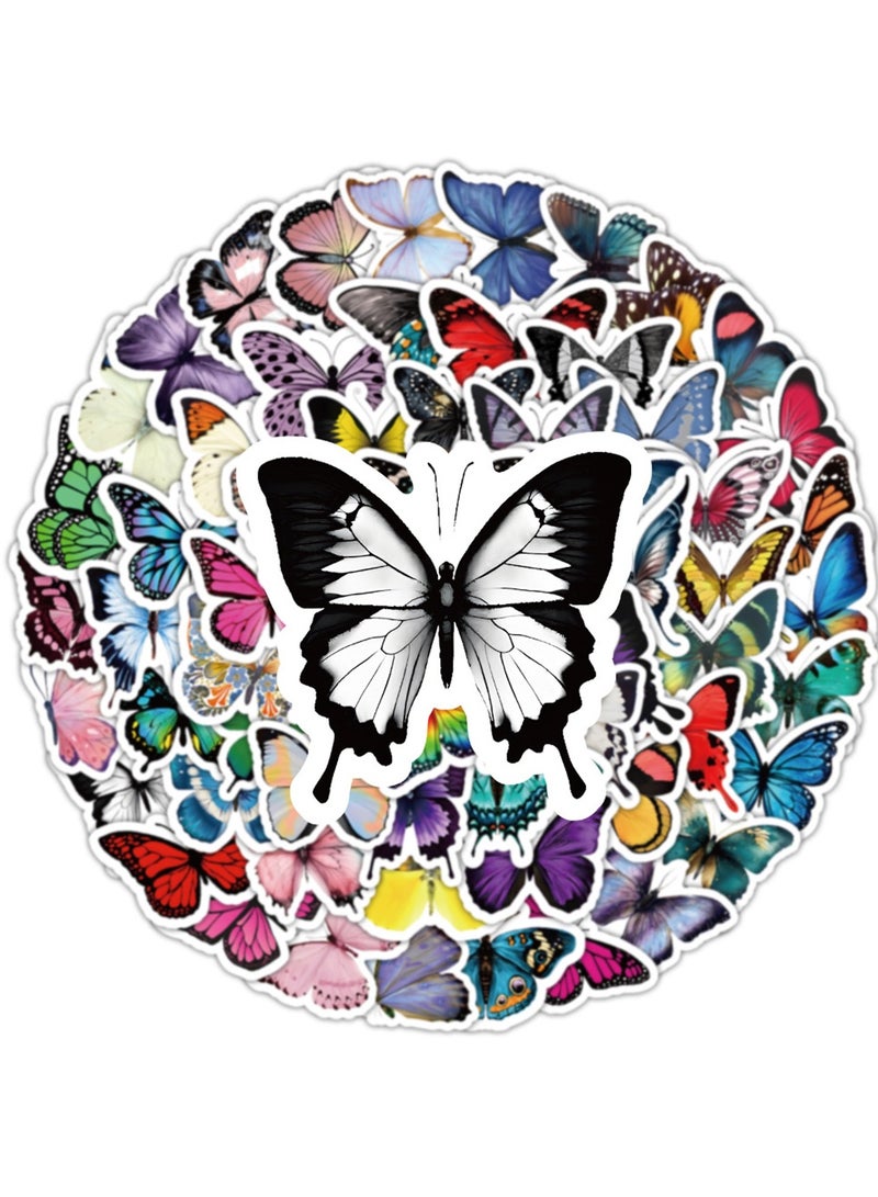 100 PCS Butterfly Stickers Pack, Colorful Lovely Waterproof Stickers for Laptop, Scrapbook, Window, Butterfly Stickers for Water Bottle, Envelope, Gift for Teens, Adults - Image 5