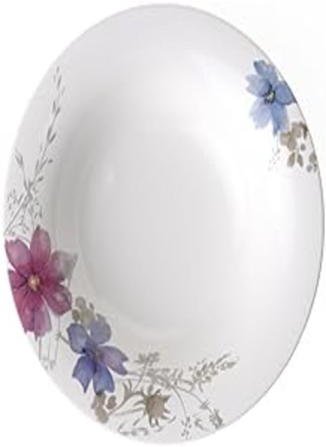 Villeroy & Boch Villeroy & Boch Mariefleur Gris Basic Soup Plate, 23 cm, Premium Porcelain, White/Multicoloured 