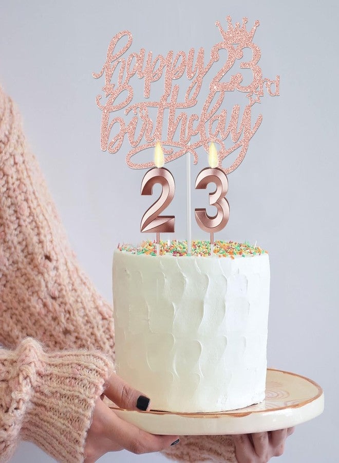 YeohJoy 23rd Birthday Decorations for Women, Include 23rd Birthday Sash and Tiara, Cake Topper and Candles, Number Balloons, 23 Year Old Gifts for Women - Image 4