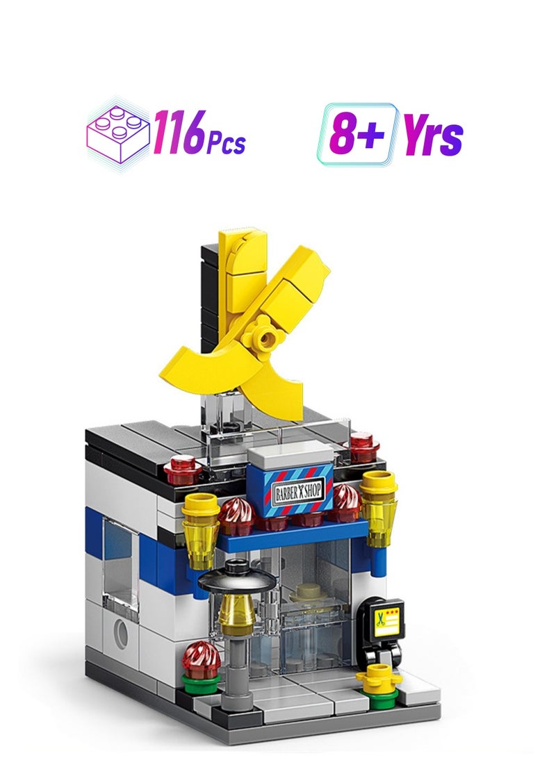 Barber Shop 116pcs Street View Series Building Block Assembly Kit Game And Engineering Toys, Home Decoration, Building Model Creative Gift - Image 1