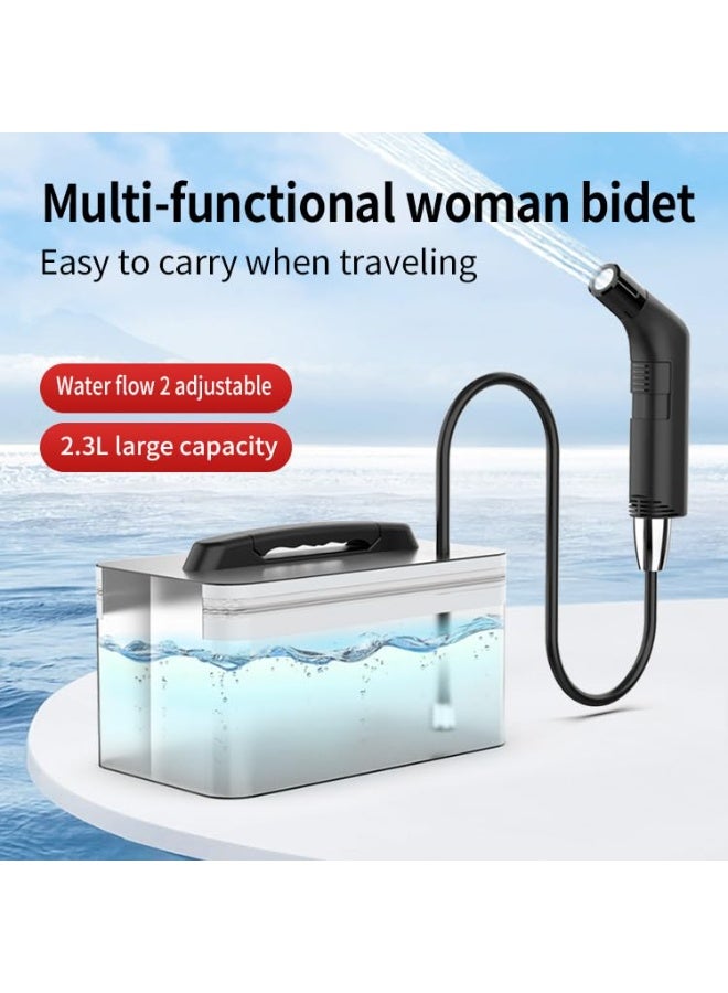 DIYANOO Rechargeable Handheld Bidet For Travel With 1.2m Hose and 2.3L Container - Rechargeable, Compact, and Versatile Personal Hygiene Solution for Travel, Home, Baby Care, Camping, and More - Image 2