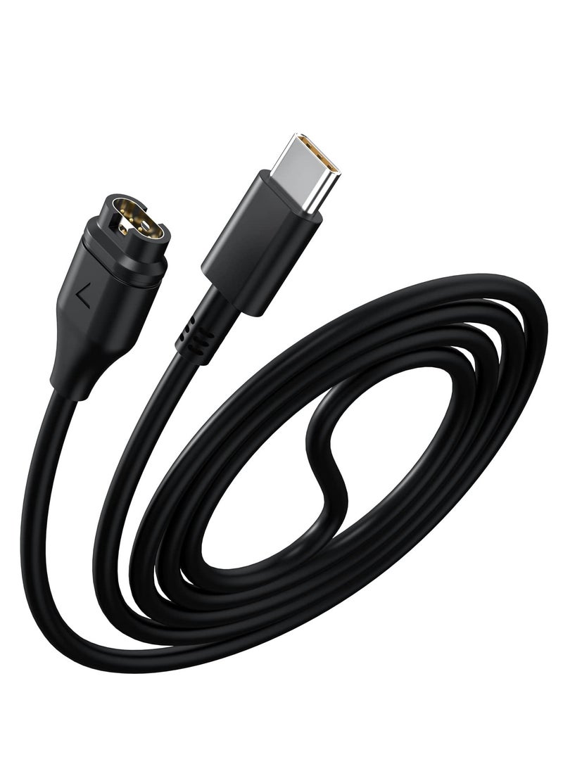 KASTWAVE Charger Cable for Garmin Watches Fenix7 5x 6 6x 6s Pro, Etc., Type C Interface Charging Cable 1m Long Universal Portable Replacement Watch Data Cable (black)  - Image 1