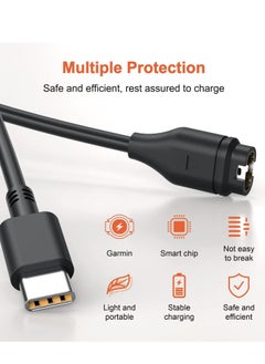 KASTWAVE Charger Cable for Garmin Watches Fenix7 5x 6 6x 6s Pro, Etc., Type C Interface Charging Cable 1m Long Universal Portable Replacement Watch Data Cable (black)  - Image 4